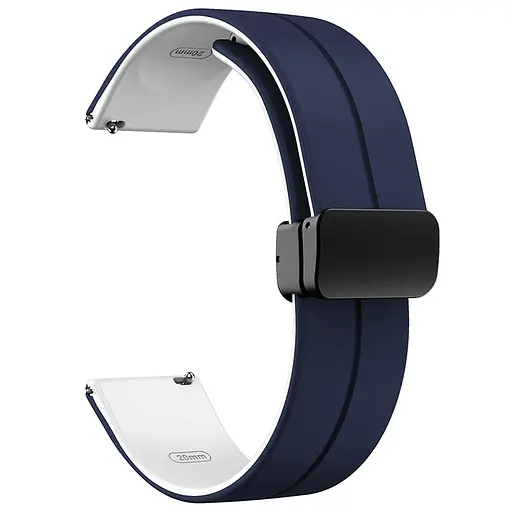 Силіконовий ремінець Classy для Smart Watch 20mm Blue / White - фото 2