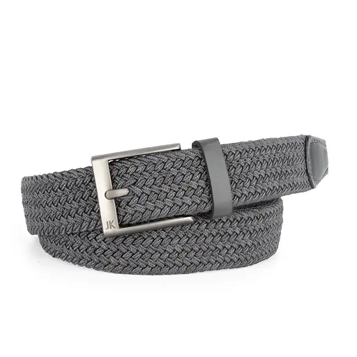 Ремень-резинка мужской JK-35003 (110 см) темно-серый плетеный - фото 1
