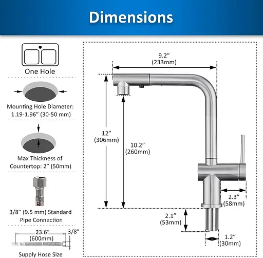 Смеситель YardMonet Kitchen Tapen Выдвижной кран Кухня 360° Вращающаяся раковина Смеситель Кухня с душем 3 режима Смеситель - фото 4