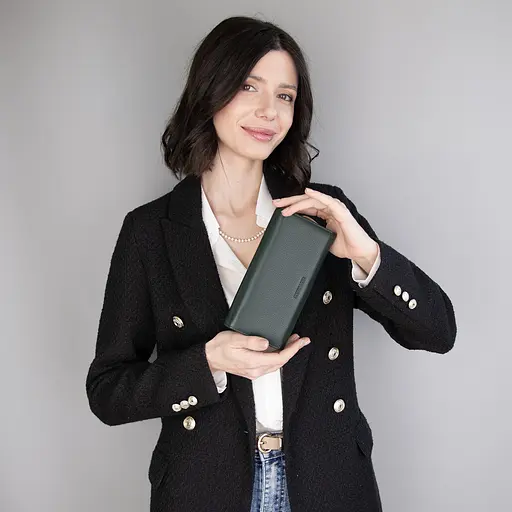 Гаманець жіночий шкіряний Fuerdanni 1180 зелений на магнітах - фото 2