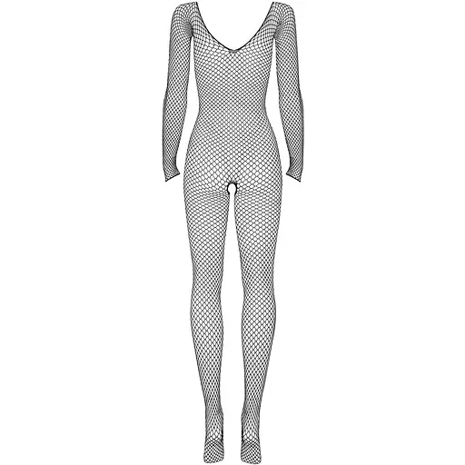 Сітчастий бодістокінг із довгим рукавом Obsessive Bodystocking N109 Black S/M/L, чорний - фото 4