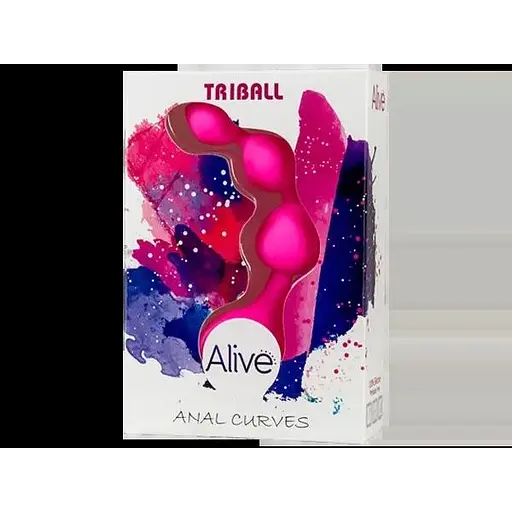 Анальні кульки Alive Triball Pink силікон 2 см - фото 2