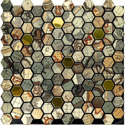 Самоклеюча алюмінієва плитка 300x300x3 мм Золота луска SW-00001934 - фото 1