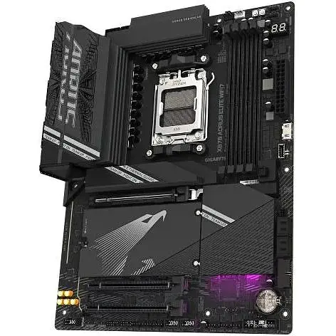 Материнська плата Gigabyte AM5 X870 Aorus Elite WIFI7, X870, 4xDDR5, Int.Video (CPU), 4xSATA3, 3xM.2, 1xPCI-E 16x 5.0, 2xPCI-E 16x, Realtek 2.5GbE, WiFi 7, Bluetooth 5.4, 8xUSB3.2/6xUSB2.0, 3xType-C, HDMI, ATX - фото 4