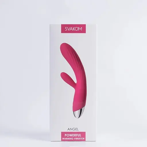 Смарт-вибратор кролик Svakom Angel Plum Red с подогревом и двойной стимуляцией - фото 8