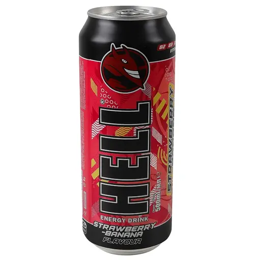 Напій енергетичний Hell Strawberry-banana безалкогольний газований 0.5 л