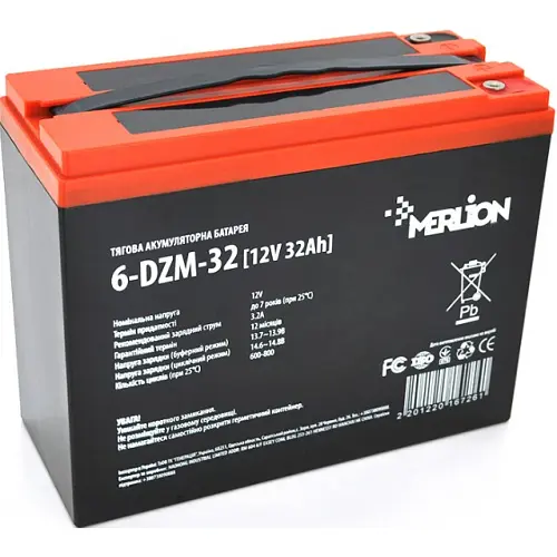 Аккумулятор Merlion AGM 6-DZM-32, 12V 32Ah M5 (тяговой)