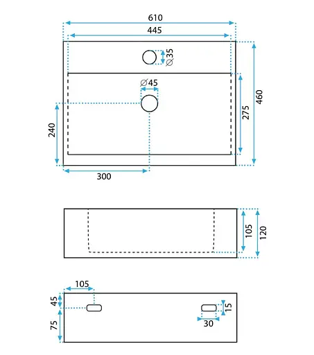 Умивальник Rea Alison 60 white накладний підвісний REA-U6021, Білий - фото 5