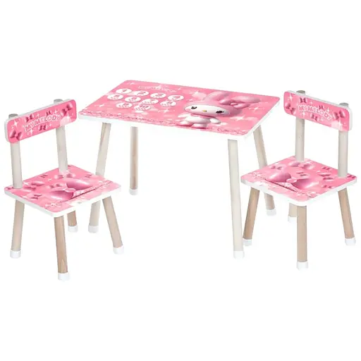 Детский столик Bambi Kurоmi M 501-8 деревянный с двумя стульчиками цифры