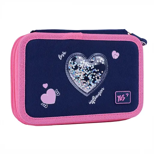 Школьный пенал твердый двойной Yes Bright Hearts HP-01 - фото 1