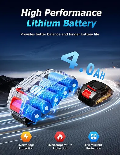 Мини-бензопила аккумуляторная 6 дюймов, 8000 мАч мощная электрическая пила, легкая мини-бензопила с 2 цепями, 2 аккумуляторами - фото 2