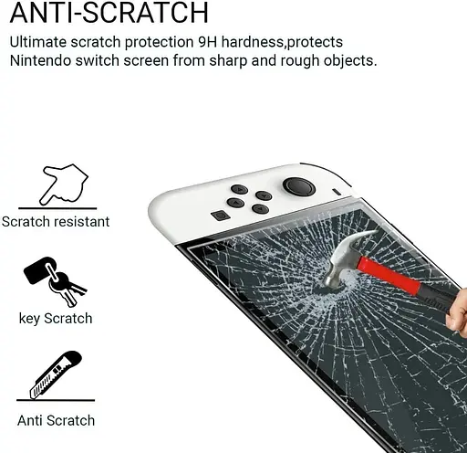 2-упаковка із загартованого скла для захисту екрану Nintendo Switch OLED - фото 4