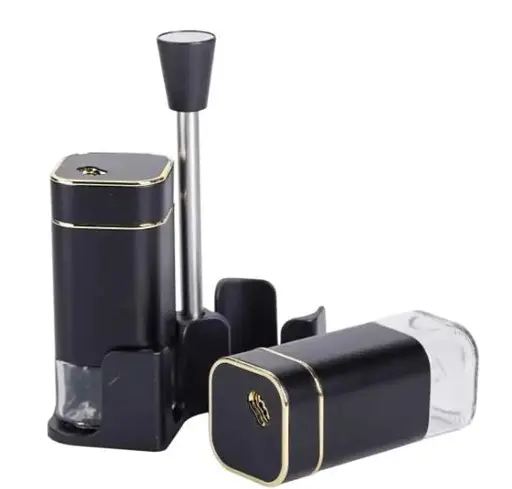 Органайзер набор Condiment Set для специй на подставке с 2 баночки для соли и перца по 120 мл Черный - фото 2