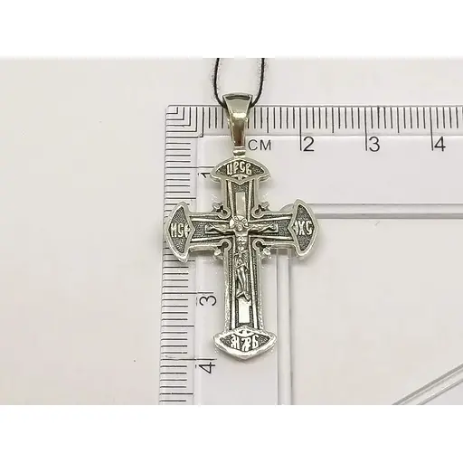 Золотой крестик Харьковская ювелирная фабрика. Распятие Христа. 11485-ЧБЕЛ - фото 4