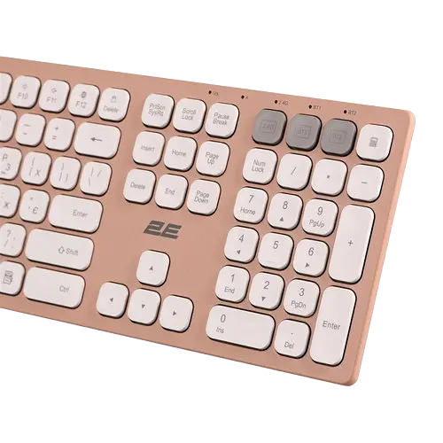 Клавиатура беспроводная 2E KS270 EN/UKR Pink/White (2E-KS270WBPN_UA)