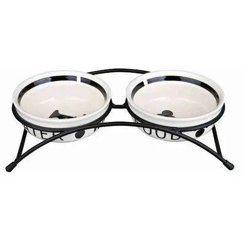 Миски Trixie Eat on Feet для собак на металевій підставці керамічні 13 см 2х250 мл
