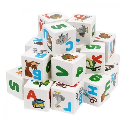 Дитячий розвиваючий набір кубиків "Абетка + Арифметика" ТехноК 2728TXK 24 кубики - фото 4