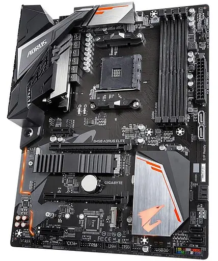 Материнская плата Gigabyte B450 Aorus Elite (B450 Aorus Elite) (Socket AM4, AMD B450, ATX) Б/у - фото 3