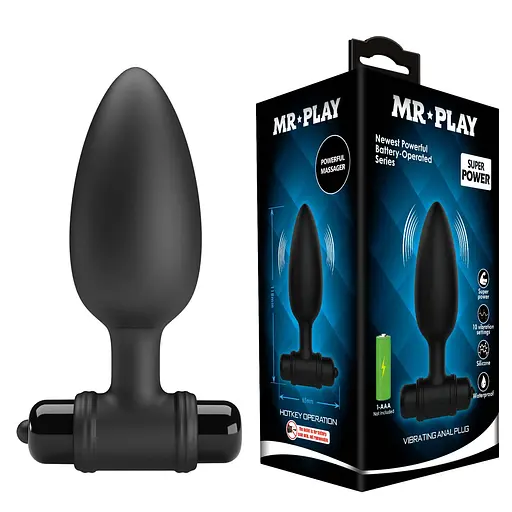 Аннальна пробка Mr. Play Vibrating Plug 11.8 см чорний - фото 9