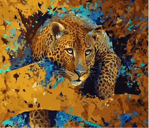 Набір для розпису по номерах Втомлений леопард, Strateg, 40x50 см, GS1008