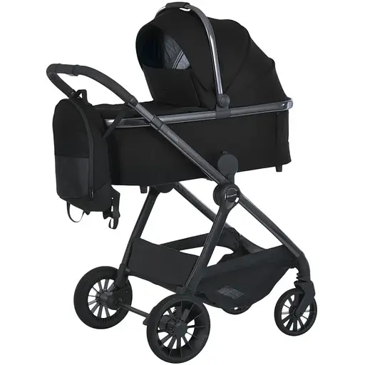 Універсальна коляска 2 в 1 El Camino ME 1183 Riviera Jet Black з рюкзаком, дощовиком та москітною сіткою