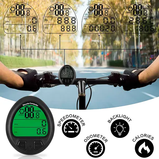 Велокомпьютер Bicycle Computer NO: 669/999 Waterproof + подсветка экрана (19 функций) - фото 4