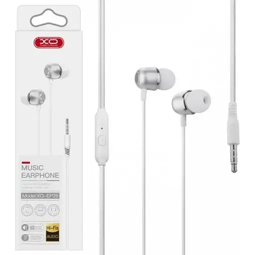 Наушники XO EP26 Music earphone белые