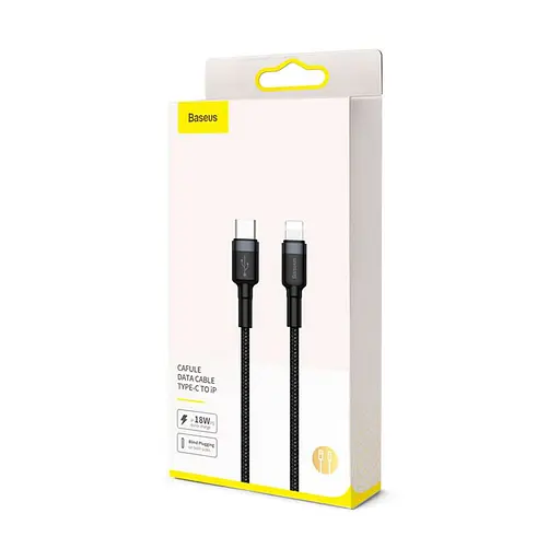Кабель Baseus Cafule Cable Type-C to lightning PD 18W 1 м Серый+Черный - фото 2