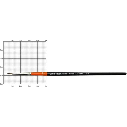 Кисть колонок круглая 311 №00 короткая ручка Rosa Studio