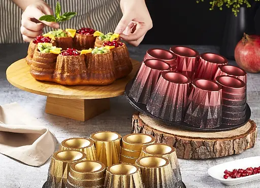 Форма для випікання кексу O.M.S. Collection 3280 26 см для випічки з гранітним покриттям Золотий (Туреччина) - фото 3