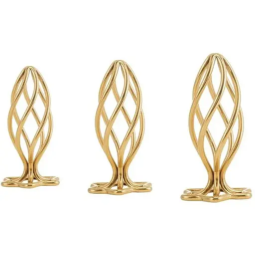 Анальна пробка Lockink Sevanda Hollow Spiral Golden Metal L - фото 10