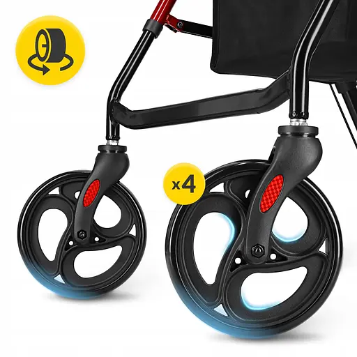 Роллер для ходьбы 4FIZJO складной, с сумкой Black/Red (P-5905973406901) - фото 7