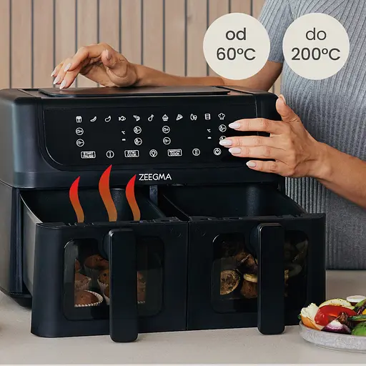 Аерофритюрниця двокамерна Zeegma Dual 9л Black - фото 3