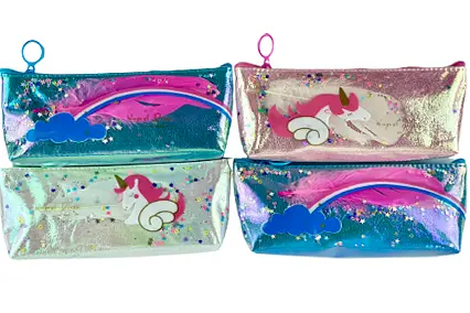Пенал-косметичка блестящий Единорог, 20x12 см (в ассортименте) - фото 2