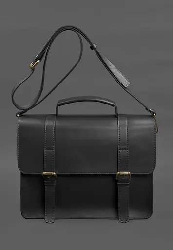 Шкіряна сумка-портфель Porte чорний - фото 2