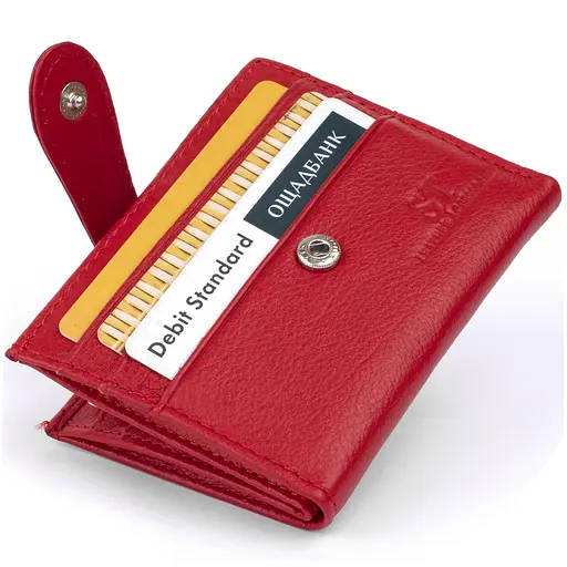 Женский кожаный кошелек-визитница ST Leather 10х8.3х1.5 см acs0015289 - фото 3