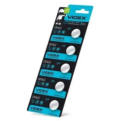 Батарейка CR1632, литиевая, Videx Excellent!, 5 шт, 3V, Blister (CR1632 5pcs BLISTER CARD) - фото 1