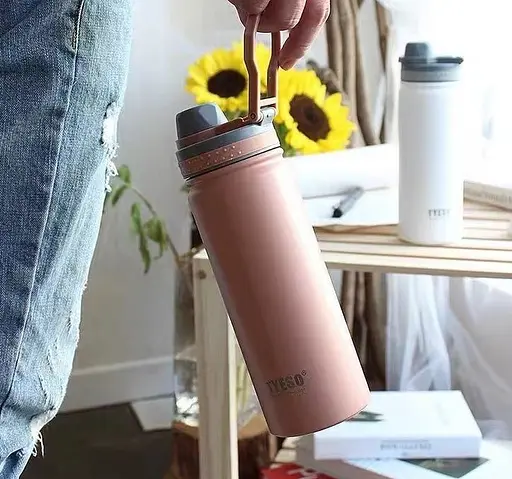 Термобутылка Tyeso 750 мл из нержавеющей стали для кофе воды pink - фото 5