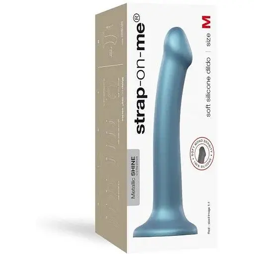 Насадка для страпона Strap-On-Me Mono Density Dildo M Blue - фото 3