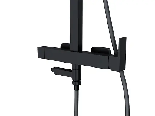 Душова система Corsan Ango black mat з виливом CMN030MBL, Чорний матовий - фото 4