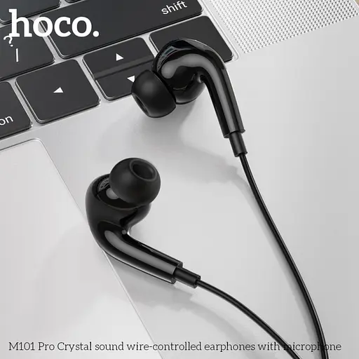 Навушники HOCO M101 Pro Crystal sound wire-controlled earphones with microphone Black - фото 5
