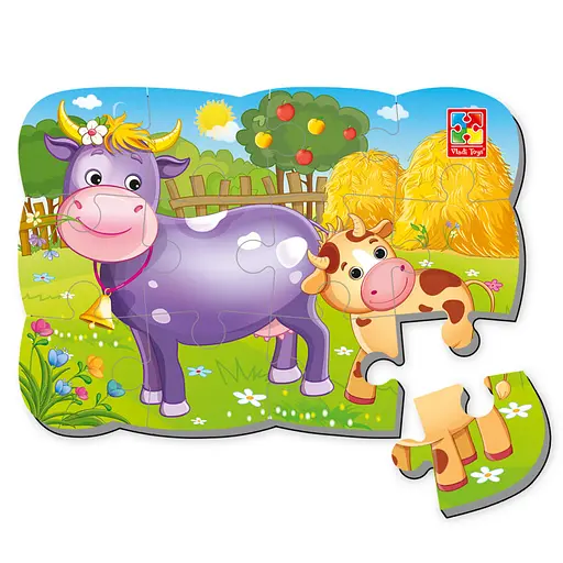 Пазлы магнитные Корова и теленок, А5