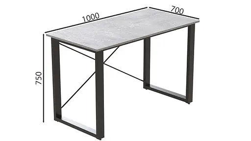 Письмовий стіл Ferrum-decor Драйв 750x1000x700 Чорний метал ДСП Бетон 32 мм (FRD-103365) - фото 5