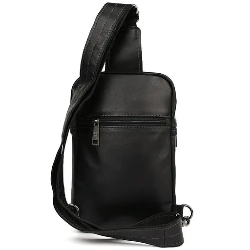 Мужской черный слинг из кожи Наппа TARWA 27.5х18х4 см sum0028230 - фото 3