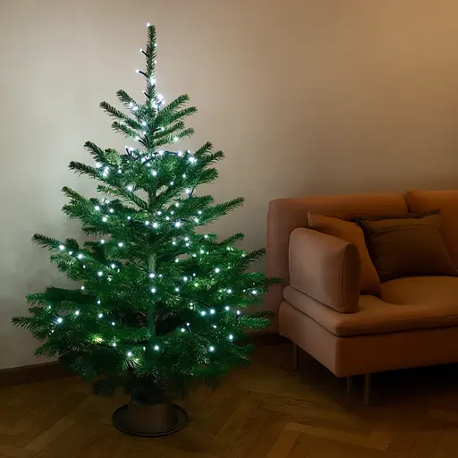 Новорічна гірлянда кімнатна нитка GarlandoPro 10 м 120 LED чорний провід Біле світло W120LED10MBW