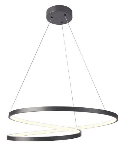 Люстра підвісна світлодіодна кругла Goldlux 328175 Zefira 60 Led 1x52W 4000K 4900Lm IP20 Антрацит - фото 3