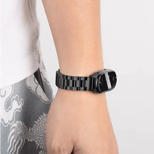 Комплект ремешков Tamister для фитнес-браслета Xiaomi Mi Band 8 и 9 Bead design Black-Silver - фото 7