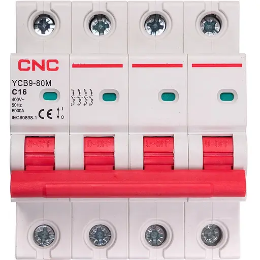 Модульный автоматический выключатель CNC YCB9-80M 4P C16 6ka