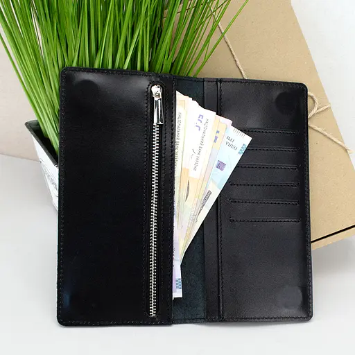 Кошелек мужской кожаный на магнитах Handycover HC0079 черный - фото 5