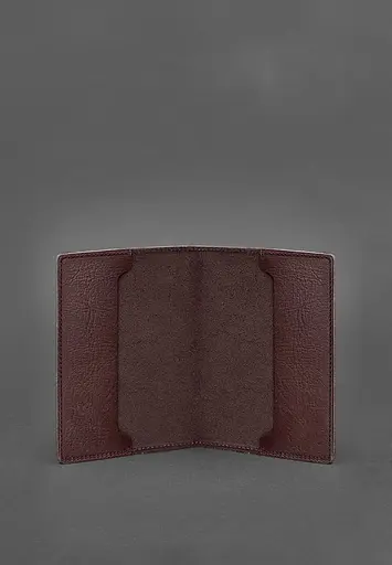 Кожаная обложка для удостоверения офицера 9.0 бордовая - фото 4